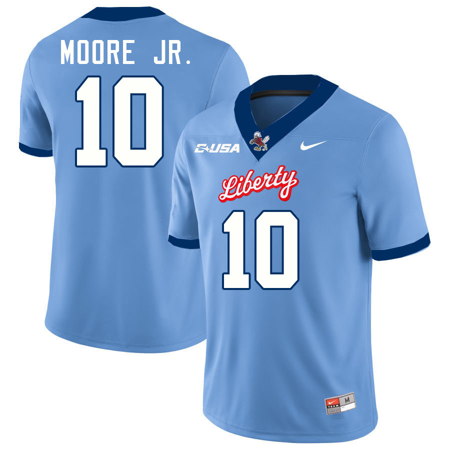 Liberty Flames #10 Ronald Moore Jr. College Football Jerseys Stitched-Light Blue